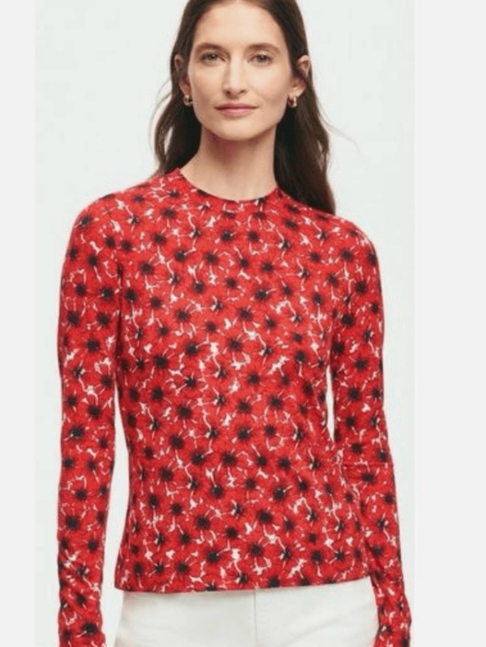 Brooks Brothers Red Poppy Long Sleeve Tee, size Large